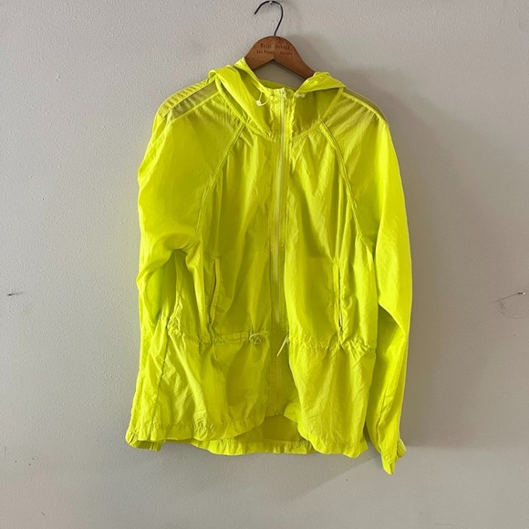 Zella Fresh Air Hooded Light Weight Nylon Jacket, Green Blaze, Medium - Picture 2 of 7